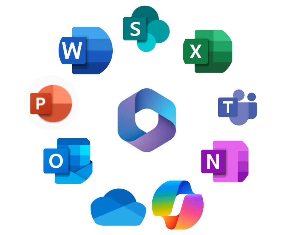microsoft 365 circle of all applications