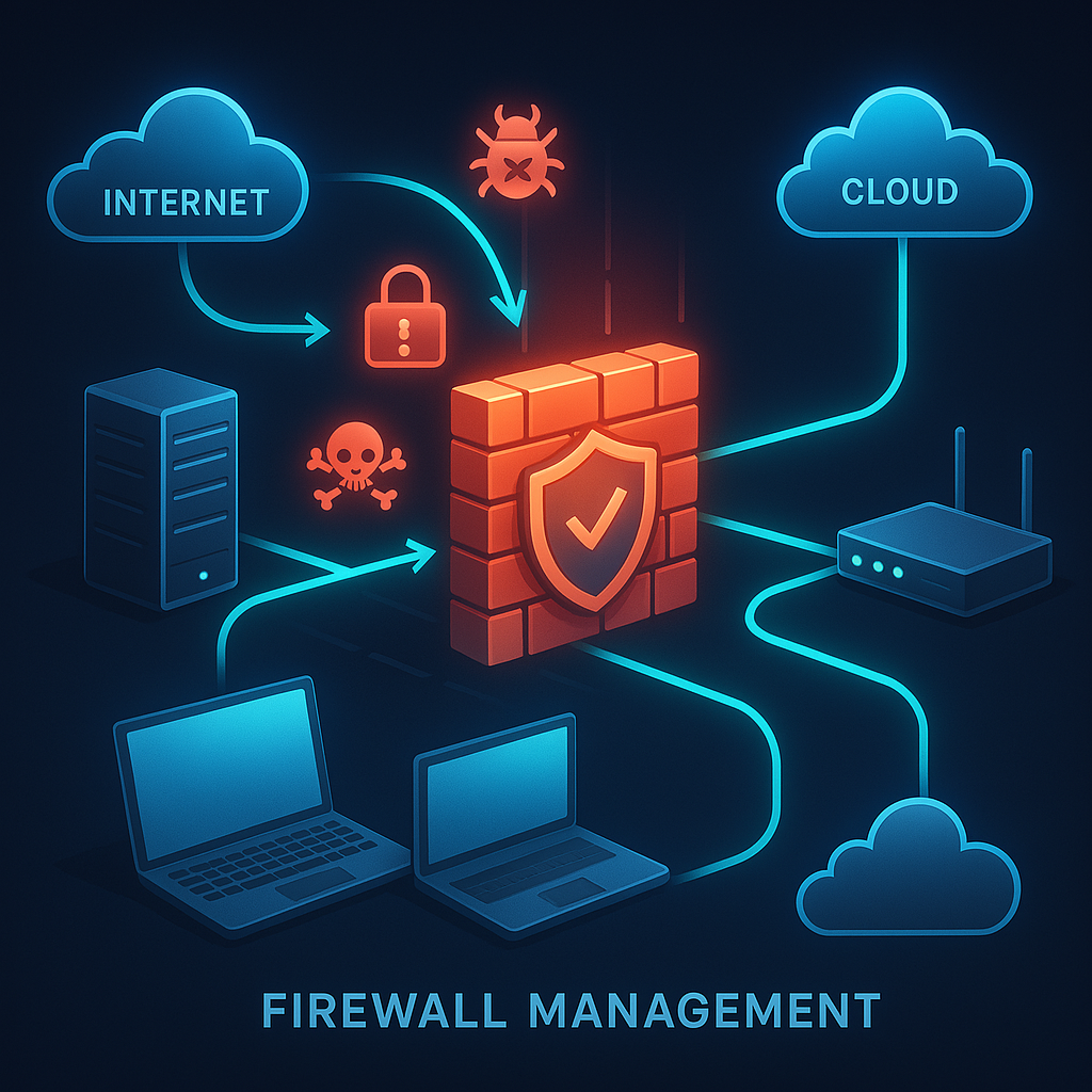 firewall management picture generated by copilot ai