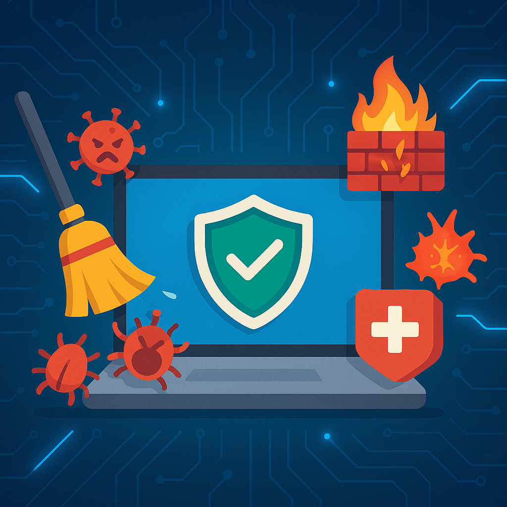 virus and malware removal image generated by ai for cybersecurity page