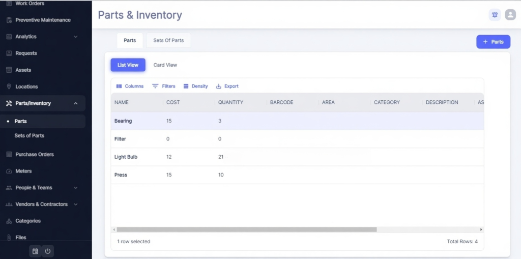 inventory and parts management image for atlas cmms page
